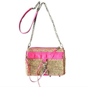 Rebecca Minkoff -Wicker Basket Hot Pink Mini Mac Cross Body
